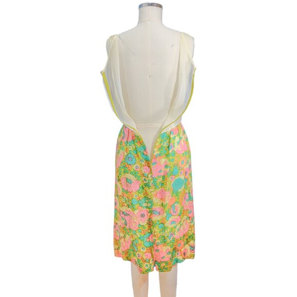 Vintage 1960's Floral Print Two Piece Dress - Designer Unknown - Picture 7 of 13